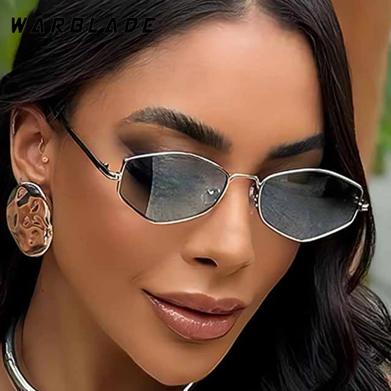 

Punk Luxury Designer Metal Polygon Women's Sunglasses UV Protection Personality Men Sunglass Outdoor Travel Hiking Shades UV400