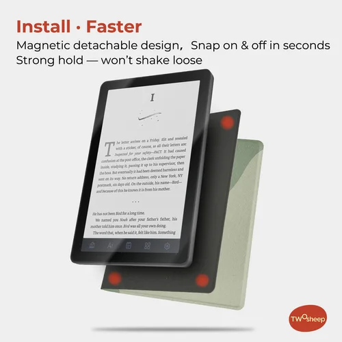 Imagen 2 del producto Funda Twosheep para Bigme B6, funda de 6 pulgadas con accesorio magnético, sin carcasa, función de activación/desactivación automática, Folio inteligente, color sólido, delgado