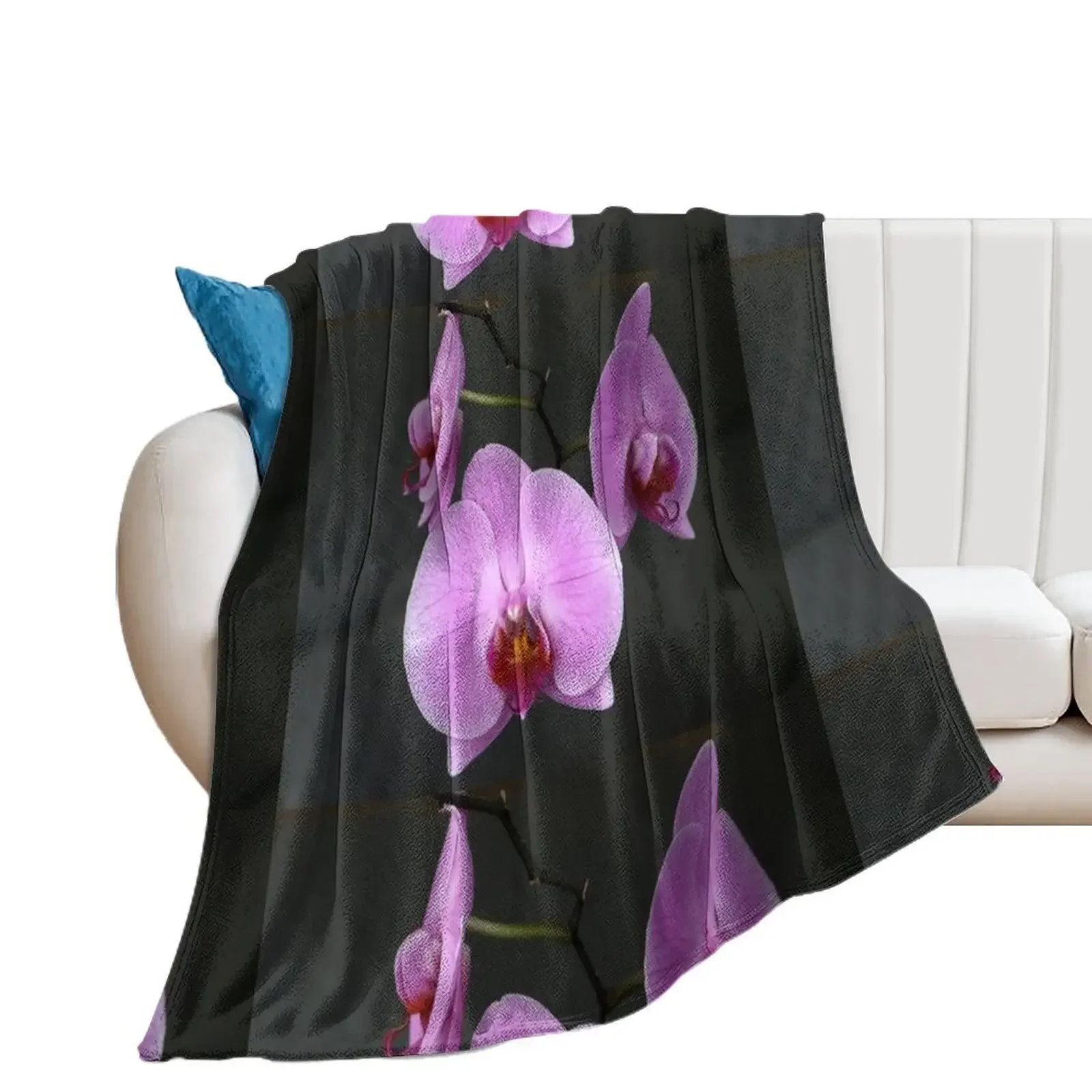 

pink moth orchid Throw Blanket Weighted Flannel Fabric Blankets Sofas Of Decoration wednesday Blankets