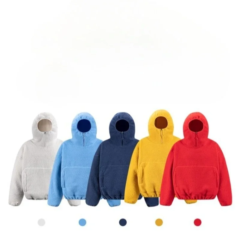 American Couple's Clothing Semi-turtleneck Functional Wind Thickened Fleece Hooded Sweater Outdoor Windproof Warm Fleece Fleece