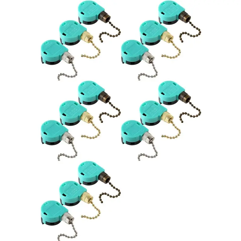 ABVG-15Pcs ZE-268S6 Ceiling Fan Switch 3 Speed 4 Wire For Ceiling Fans And Wall Lights Pull Chain Switch Replacement Bronze