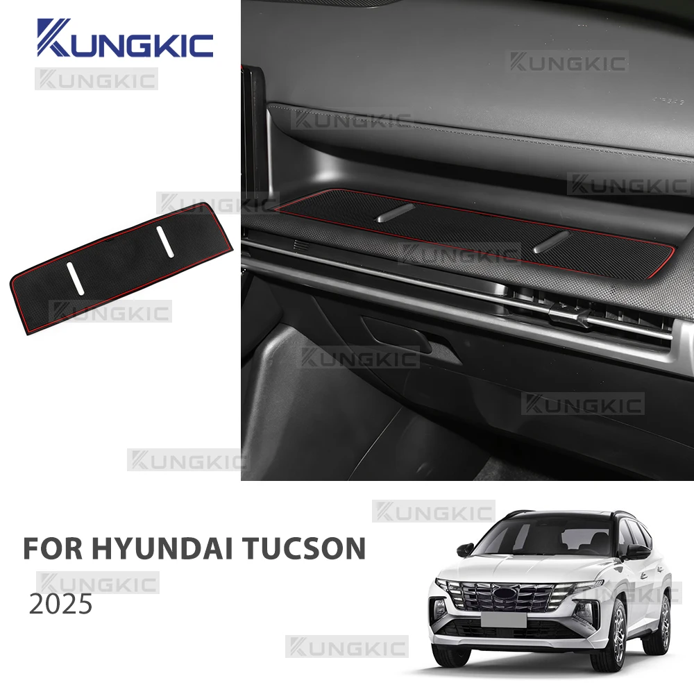 

LHD For Hyundai Tucson NX4 2025 2026 Glove Box Storage Organizer Tray Door Slot Pad Passenger Storage Organizer Mat Accessories