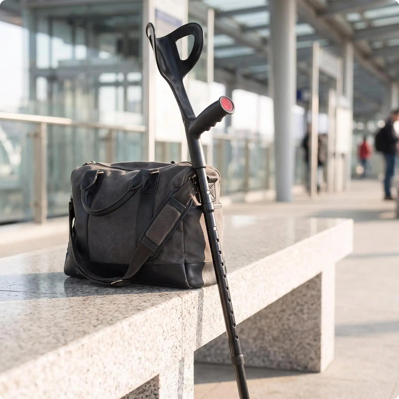 Foldable Folding Elbow Mobility Support | Ergonomic Angled Grip, Lightweight Aluminum Alloy, Adjustable Folding mobility
