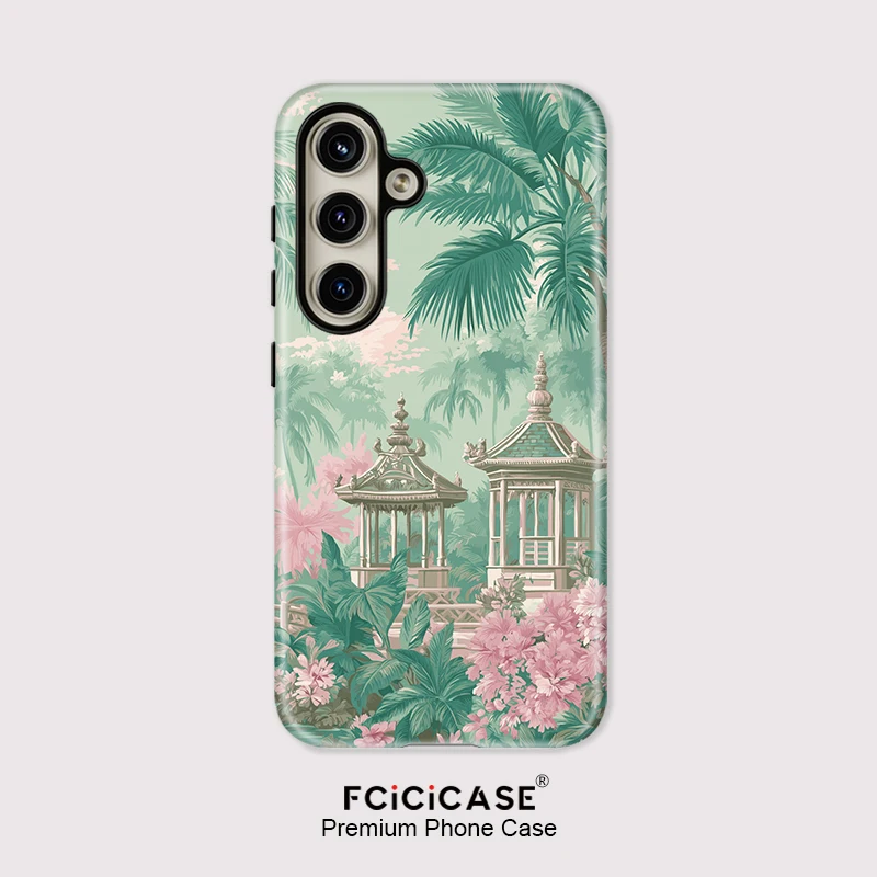 

Акриловый чехол Fcicicase для телефона Samsung Galaxy A36 A26 A16 A56 5G, противоударная двухслойная задняя крышка с матовым цветочным узором