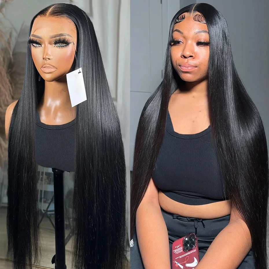 Bone Straight 13x6 Lace Front Human Hair Wigs Pre Plucked Brazilian Lace Frontal Wig Human Hair for Women 30 34 Inch Gabrielle