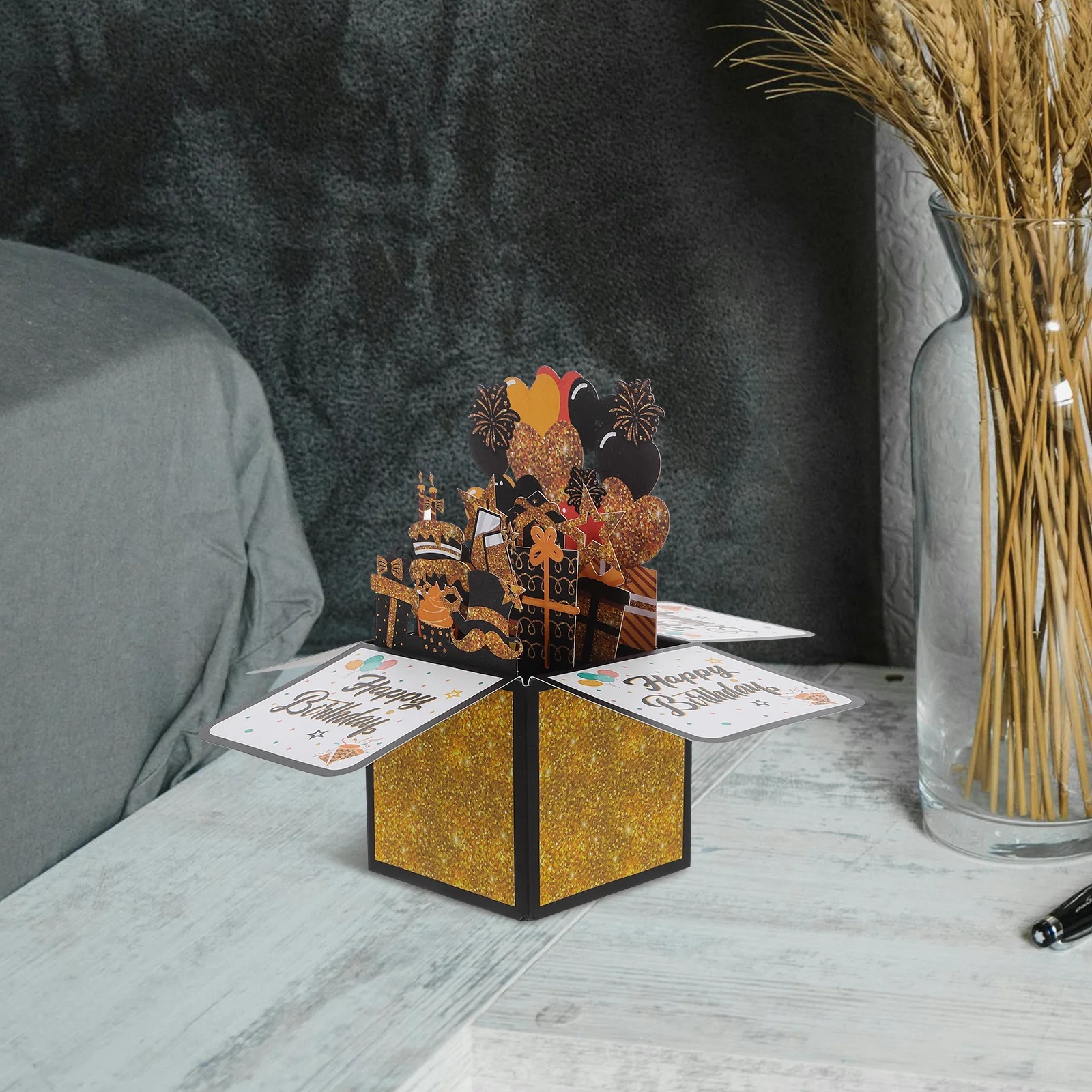 

3D Birthday Card Pop Up Greeting Cards Thickened Paper Hollow Design Diy Interior Blank For Family Friends Celebrations