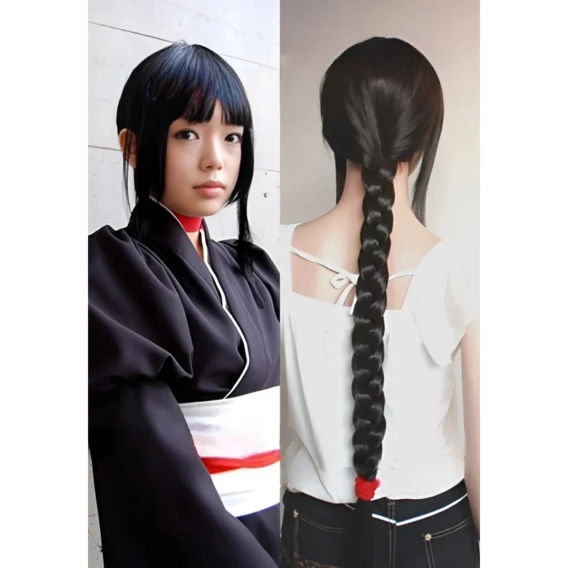 

DY20Bleach Nemu Kurotsuchi Cosplay Costume Braided Hair Headwear Long Black Wig25