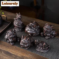 Qingxi Purple Pottery Tea Pet Ornaments Can Be Raised Creative Toads Tea Play Figurine Handmade Pixiu Art Plate Sculpture Crafts