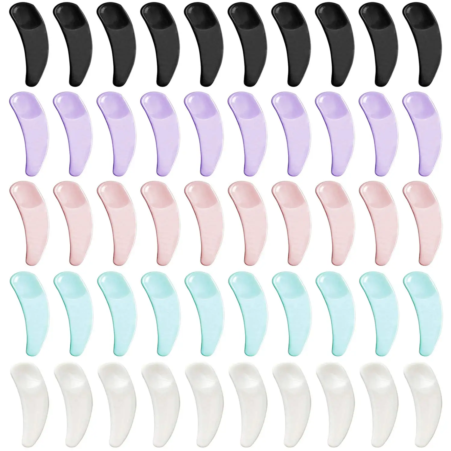 100Pcs Wholesale Plastic Mask Scraper Stick Adjusting Tool Eye Cream Crescent Spoon  Makeup Tools  Beauty Accessories