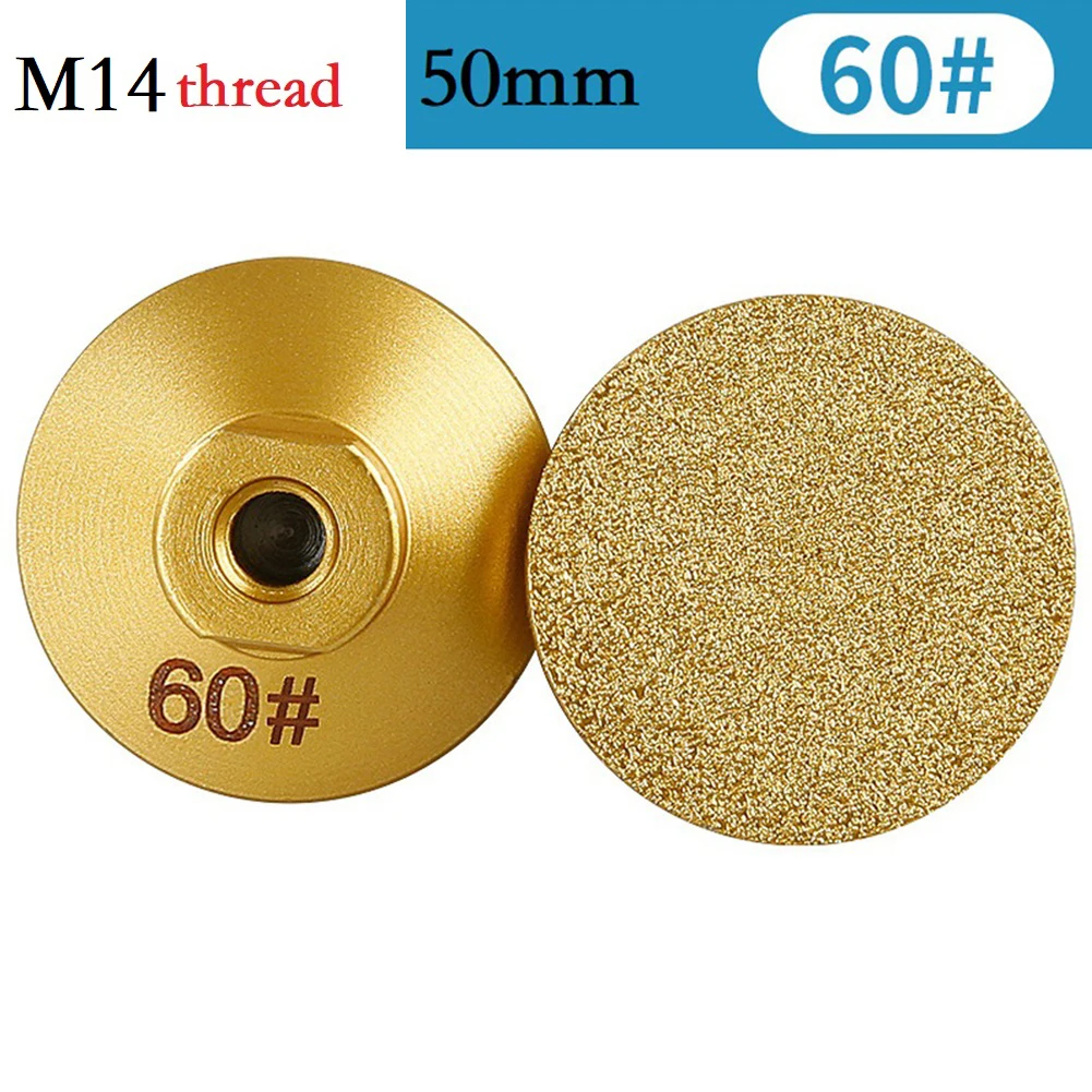 Brazed Grinding Head Grinding Wheel 2 Inch 50mm Carborundum Golden Grinding High Efficiency for m14 Thread Terrazzo
