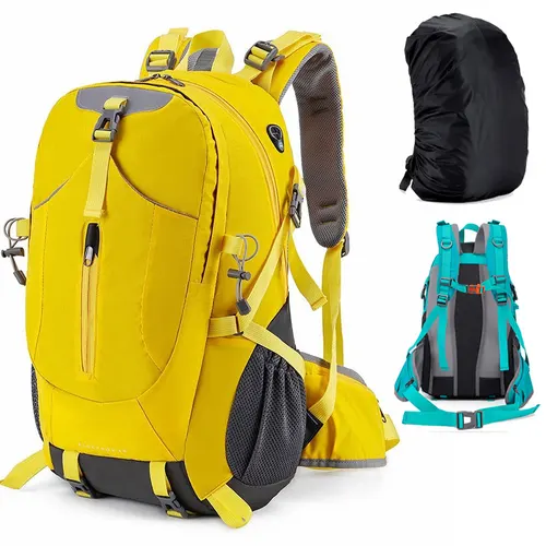 Mochila de senderismo y acampada de 40L, mochila de viaje con cubierta para la lluvia, mochila para escalar al aire libre, equipaje grande, mochila deportiva para fin de semana para hombres