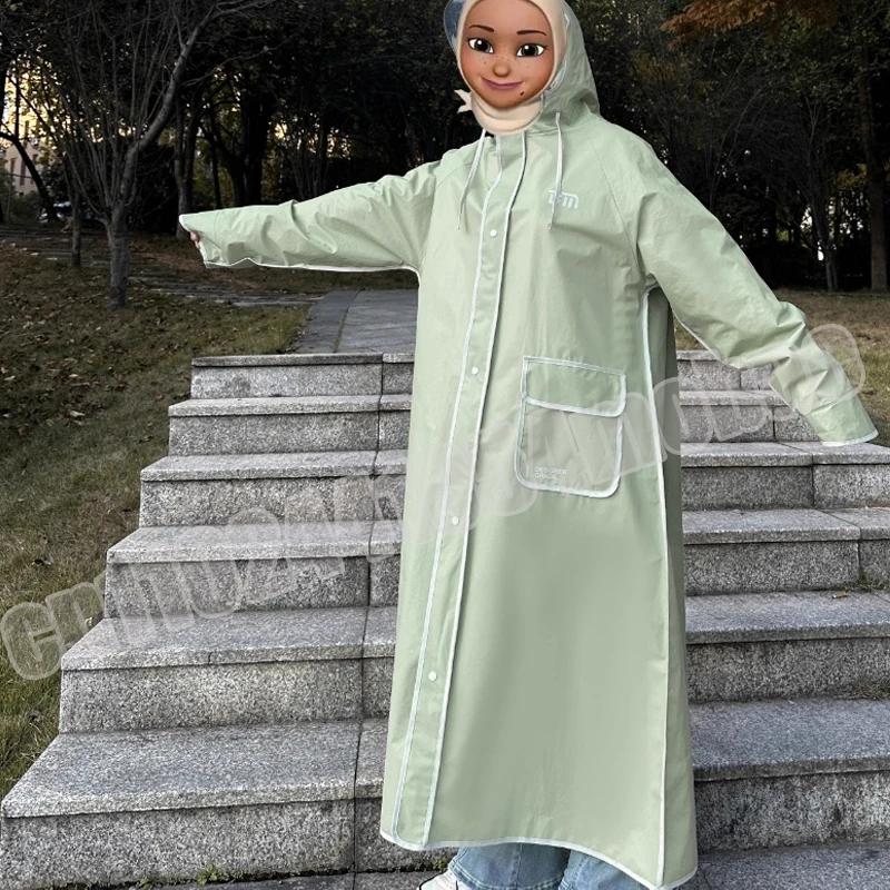 

Moto Riding Raincoat Waterproof EVA Hooded Adults Long Women for Men Rain Coat Outdoor Poncho Camping Travel Fishing Rainwear