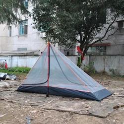 Single Person Pyramid Inner Tent Poleless Camping Ultra-light Breathable Outdoor Mosquito Net Portable Summer Tourist Night Mesh