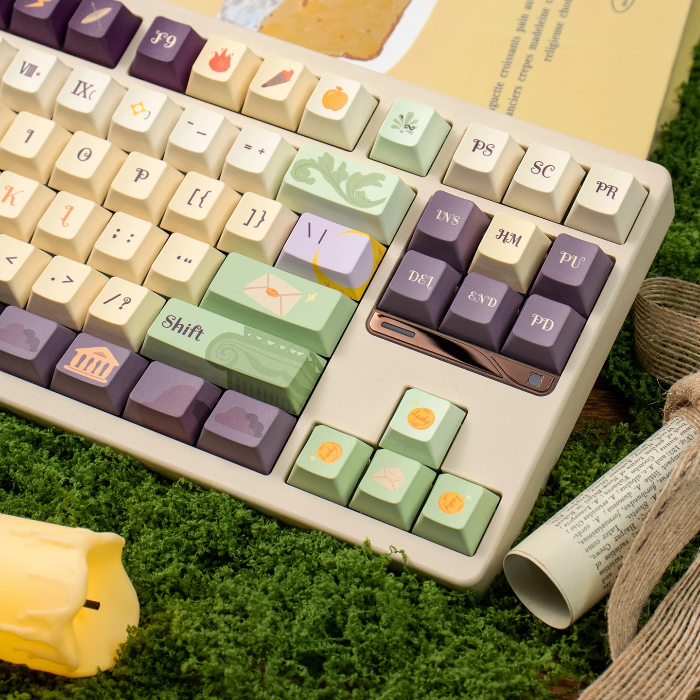 God Mess Hermes Theme Mechanical Keyboard Keycap PBT Thermal Sublimation Complete Set 154 keys Cherry profile