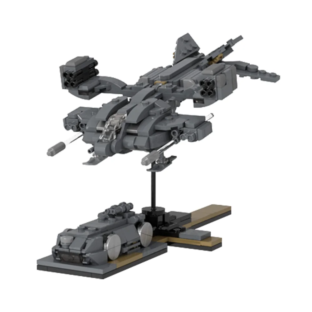 MOC Movie Alien Micro Size UD-4L Cheyenne Dropship Bricks Model Military Aircraft Building Blocks Assembly Toys Kids DIY Gifts