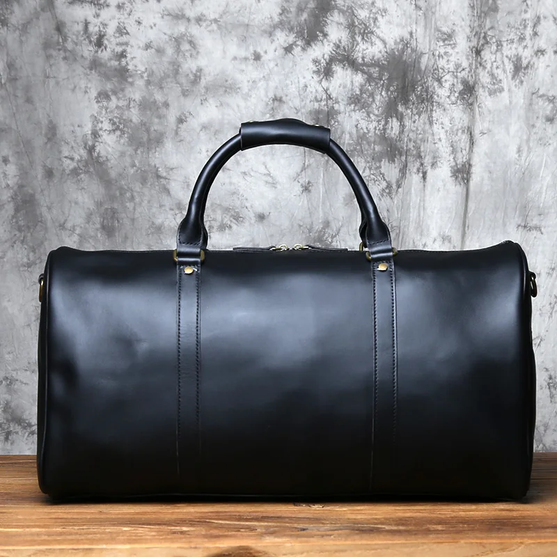 NZPJ männer Retro Leder Große-kapazität Reisetasche Crazy Horse Leder Handtasche Top Schicht Rindsleder Business Reise Schulter tasche – Detail 16