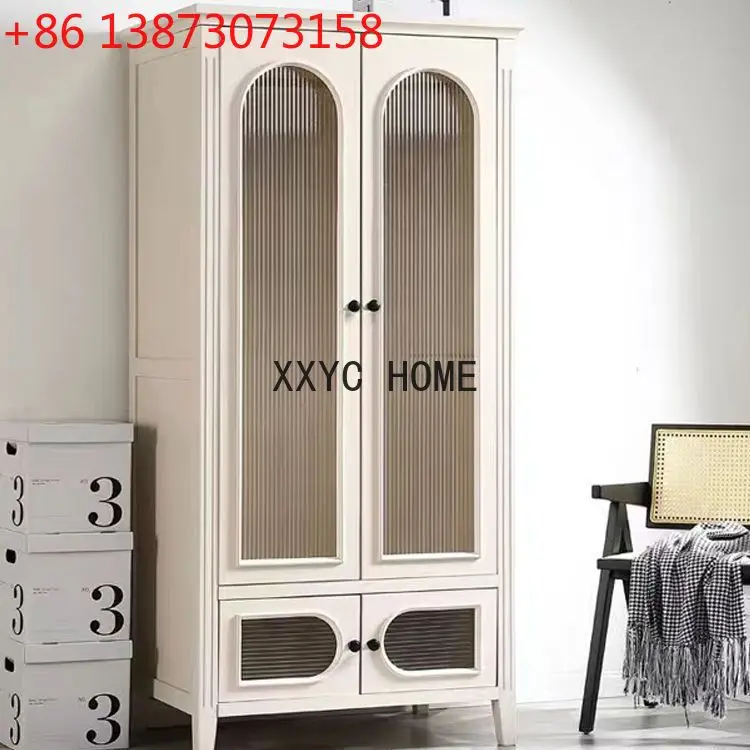 

Индивидуальный светлый роскошный американский шкаф из цельного дерева, современный простой шкаф с двойной дверью, шкаф для спальни