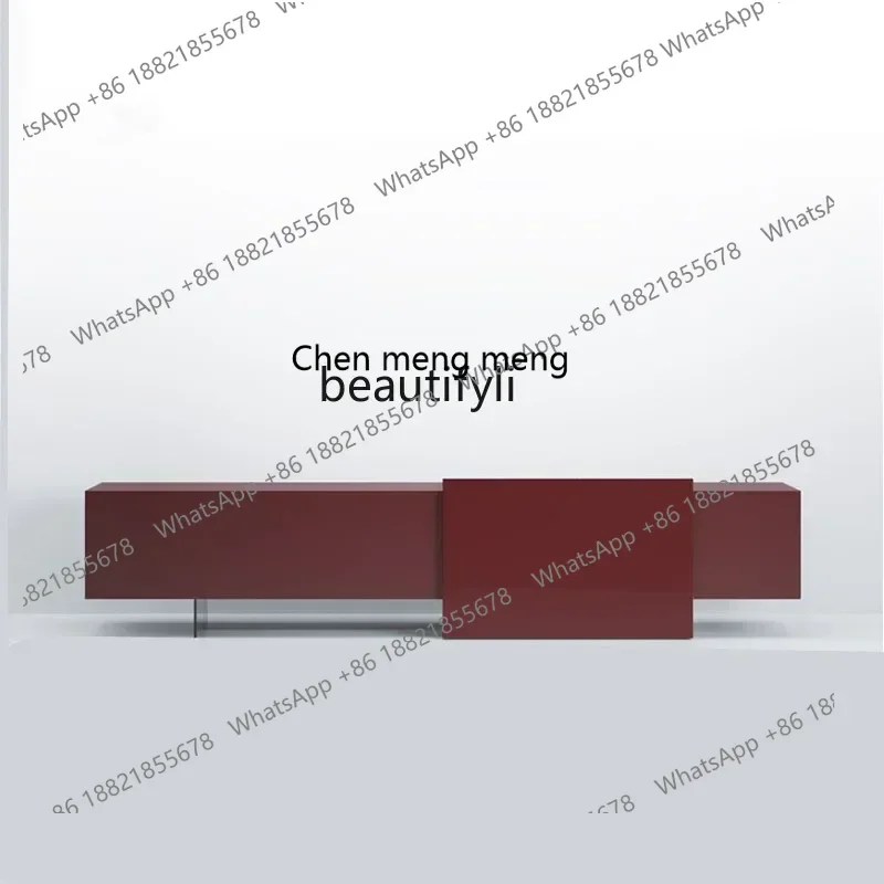 

Q178 CC Italian minimalist high-end custom solid wood TV cabinet light luxury villa living room paint floor cabinet53