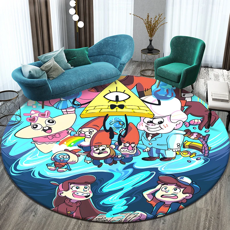 Cartoon Gravity Falls Printed Pattern Circular Carpet,Bedroom decorative Rug,Use non-slip floor in living room,Kitchen,door mat.