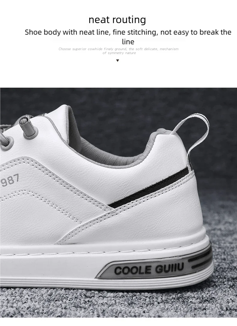 Herren Slip-On Freizeitschuhe für alle Jahreszeiten, neue atmungsaktive, leichte, weichsohlige Outdoor-Flachschuhe, Studenten-Whiteboard-Schuhe – Detail 7