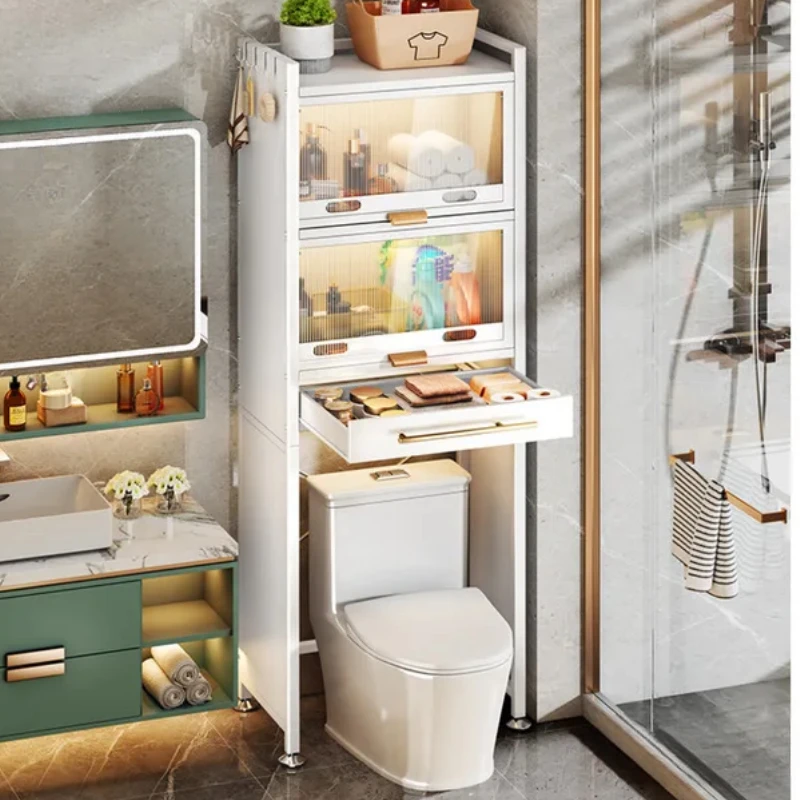 

Floor-to-Ceiling Toilet Shelf Multi-Layer Storage Cabinet Toilet Gap Rack Bathroom Organization Solution Vertical Space Save