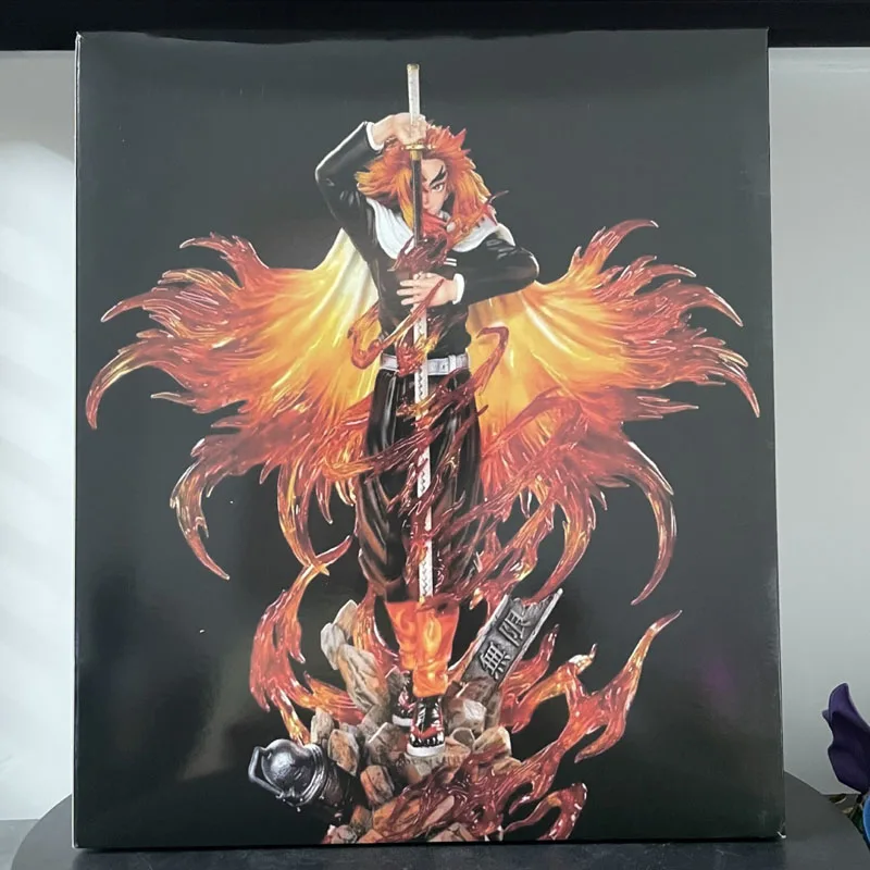 Authentieke Anime Ghost Killing Blade Series Perifere handgemaakte Gk Flame Pijler Abrikoos Shoulang Zwaard trekken tafeldecoratie