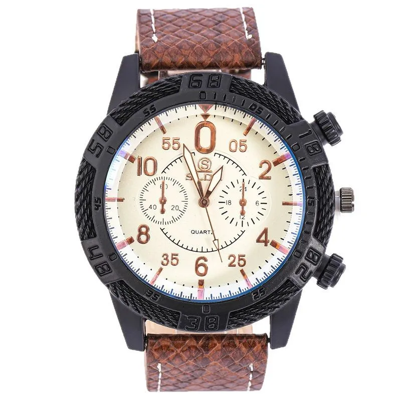Luksusowy zegarek męski skórzany sportowy zegarek męski wojskowy kwarcowy zegarek na rękę męski zegar Relogio Masculino Reloj Hombre