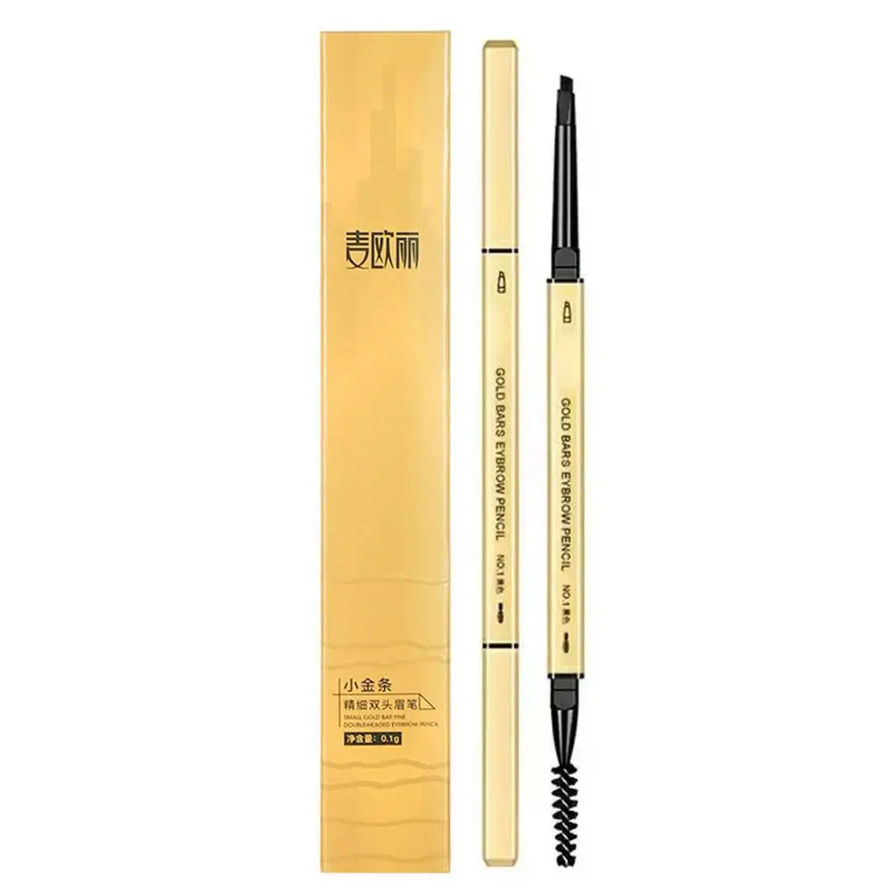 EyebloggPays l-Crayon à double tête pour femme, petite barre dorée, beauté lisse, outil cosmétique étanche, longue durée, C8D5, 5 couleurs, 1 pièce