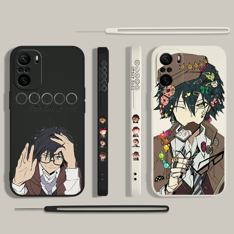 Bungo Stray Dogs Dazai Osamu For Xiaomi Redmi Note 13 12 12Pro 11 11S 11T 10S 10 Pro Plus 5G Liquid Left Rope Phone Case