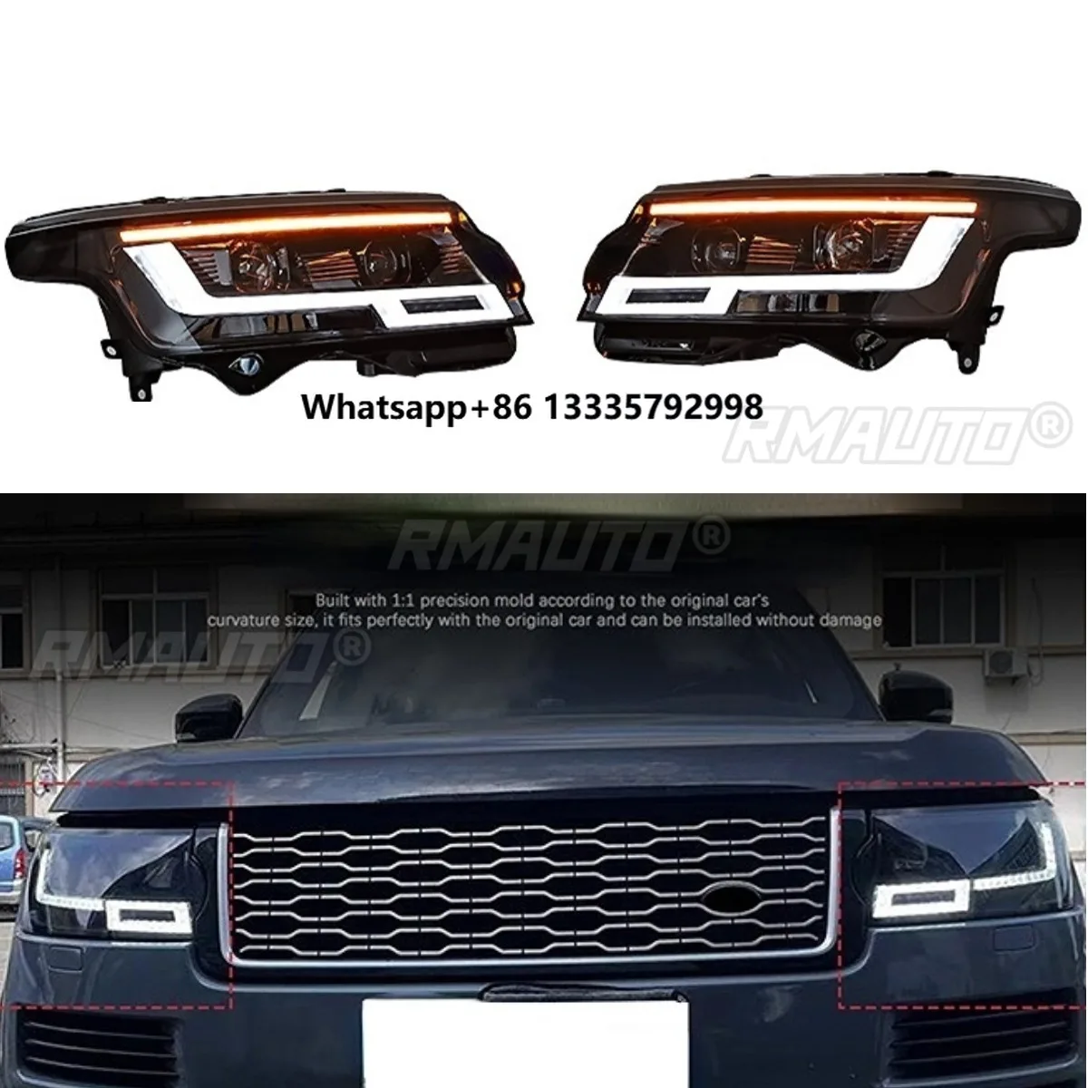 

Dynamic Headlight Headlamp Daytime Running Light Low High Beam Body Kit For Range Rover Executive 2013-2017 Car Accessories