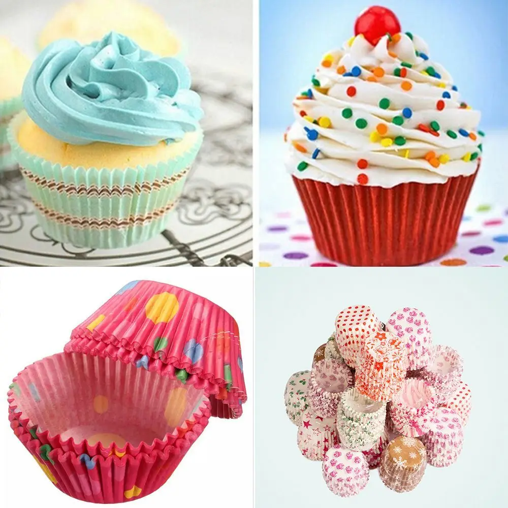 100pcs Colorful Cake Paper Cup Practical Convenient Bun Party Wrapper Muffin Chocolate Liners Mini Bakeware Bread Cupcake