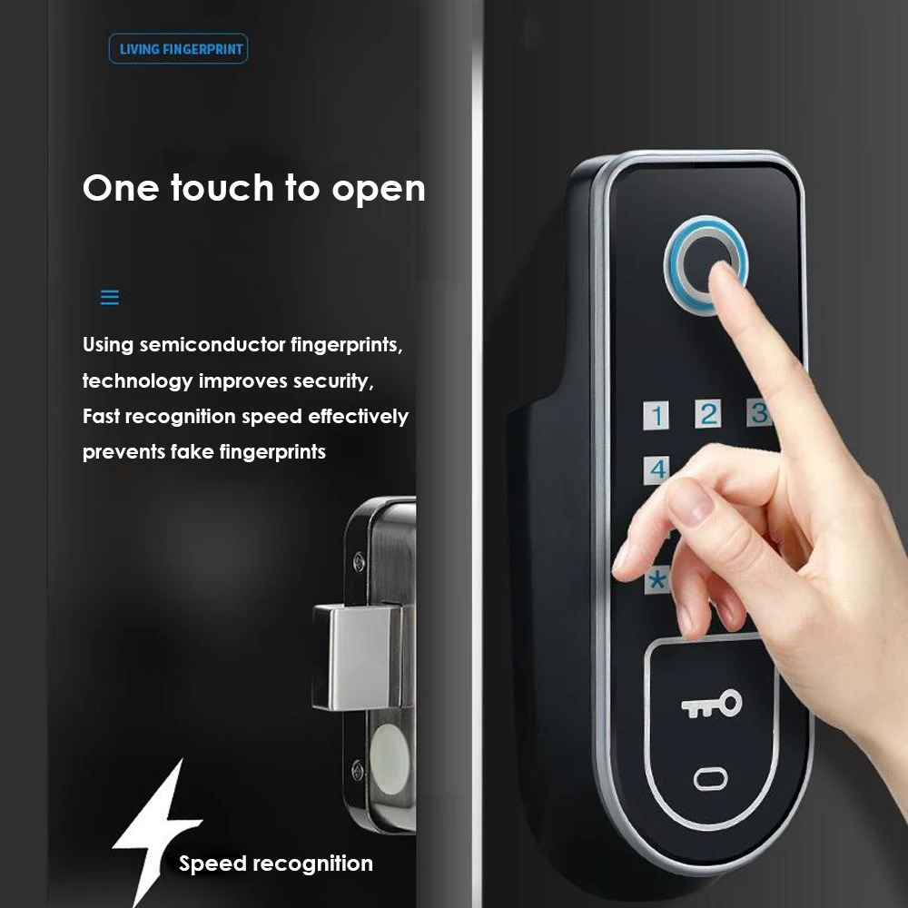 Hide Key Digital Keypad Door Lock Fingerprint Lock Remote Control Lock Keyless Door Lock  Easy install 13.56Mhz IC card