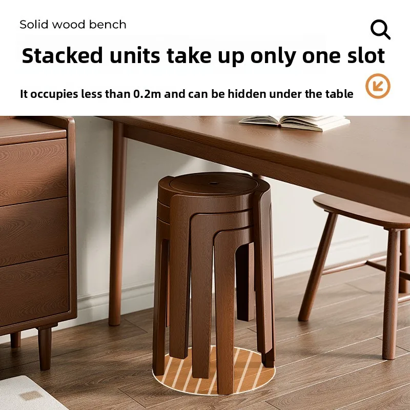 

Solid wood windmill stool can be stacked household wood bench dining table stool