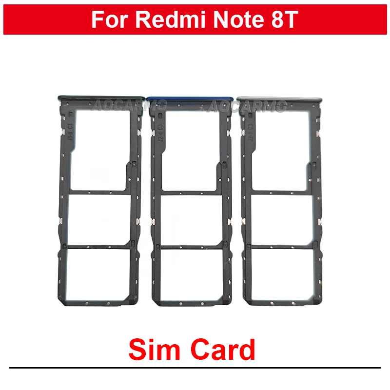 

Серая, синяя, белая Sim-карта для Redmi Note 8T, держатель для Sim-карты, слот для гнезда, запасные части для ремонта