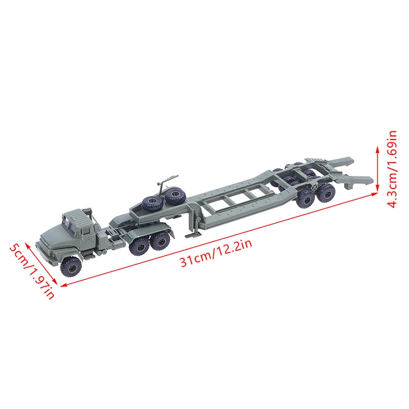 1Pc 1/72 Russian KRAZ-260 Semitrailer Tractor Military Vehicle Toy Block Car Assembly Model Kit DIY Army Collection Gift