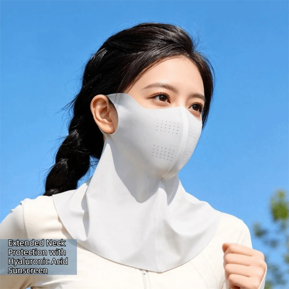 

Adjustable Summer Ice Silk Mask Neck Anti UV Breathable Sunscreen Mask Sunscreen Veil Thin Face Gini Mask Fishing