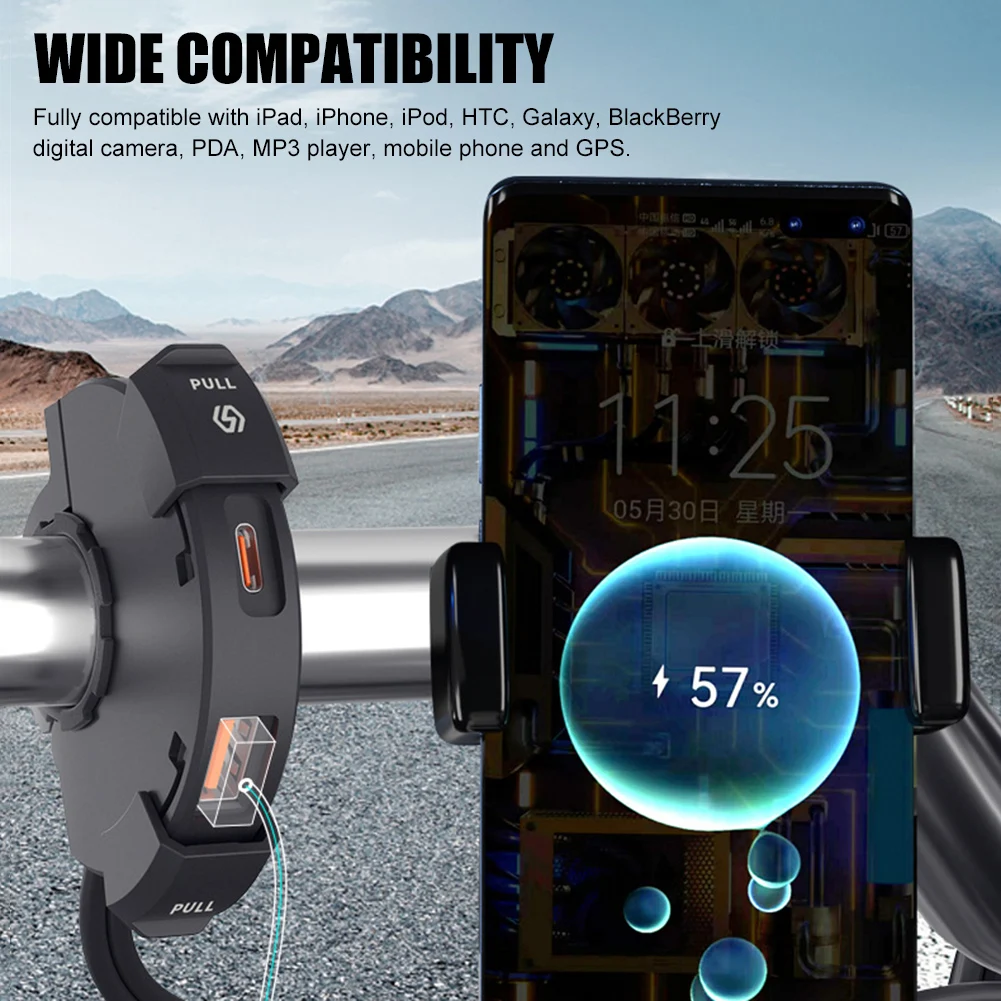 Waterproof PD 30W Motorcycle Handlebar USB Charger QC3.0 Type C Moto Adapter Power Supply Socket For Moto Phone Charger 12V 24V