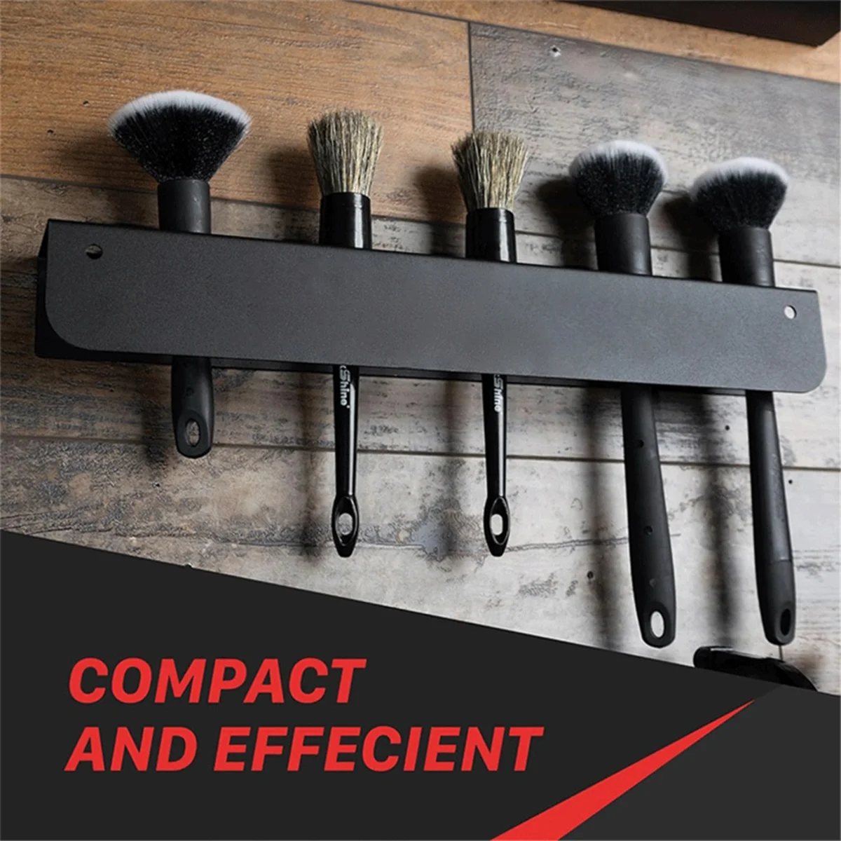 

SSR Car Detailing Brush Holder, 10 Holes Wall Mounted Metal Detailing Brush Storage Rack Organizer for Garage Workshop Home