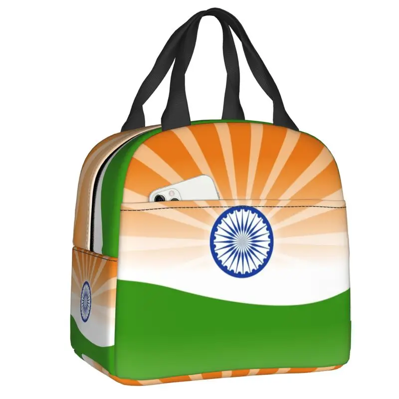 Flag Of Indias Resuable Lunch Box for Multifunction Indias Patriotic Thermal Cooler Food Insulated Lunch Bag School Children