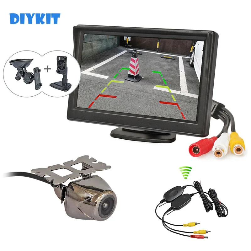 

DIYKIT Wireless 5inch TFT LCD Display Car Monitor Waterproof Night Vision Security Metal Car Rear View Camera