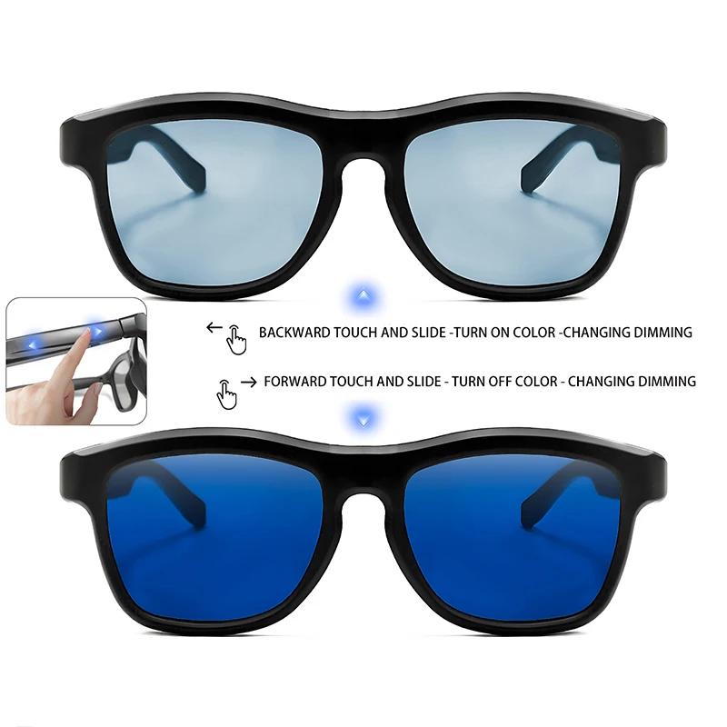 Al الترجمة الذكية تغيير لون النظارات الشمسية الرجال النساء UV400 حماية النظارات الذكية صوت مساعد مشغل موسيقى ظلال #2