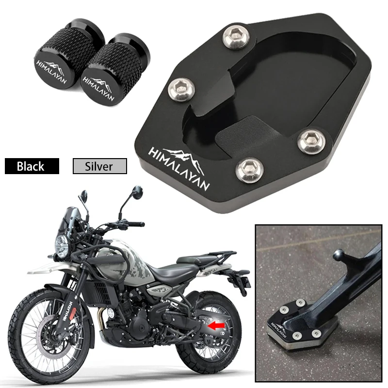 Neu für Royal Enfield HIMALAYAN 450 Himalayan450 Motorrad CNC Zubehör Seitenständer-Verlängerung & Reifenventil