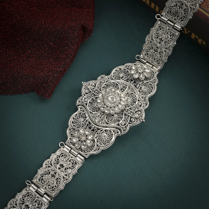 Vintage Caucasus Wedding Belts for Bridal Rhinestone Belts Arabic Turkish Caftan Belts Gold Plated Women Waist Chains