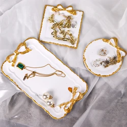 Bow Lace Tray Silicone Mold DIY Bow Concrete Cement Plaster Casting Mould Ashtray Coaster Crystal Gypsum Making Home Decor Craft