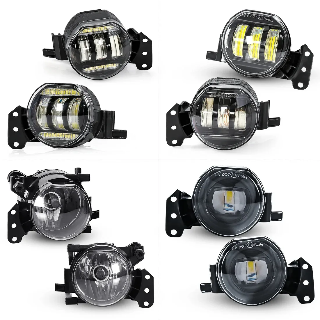 Car Fog Lamp For BMW E46 E60 E61 2003 2004 2005 2006 2007 2008 LED Angel Eyes Lens Halogen Front Bumper Headlight Accessories