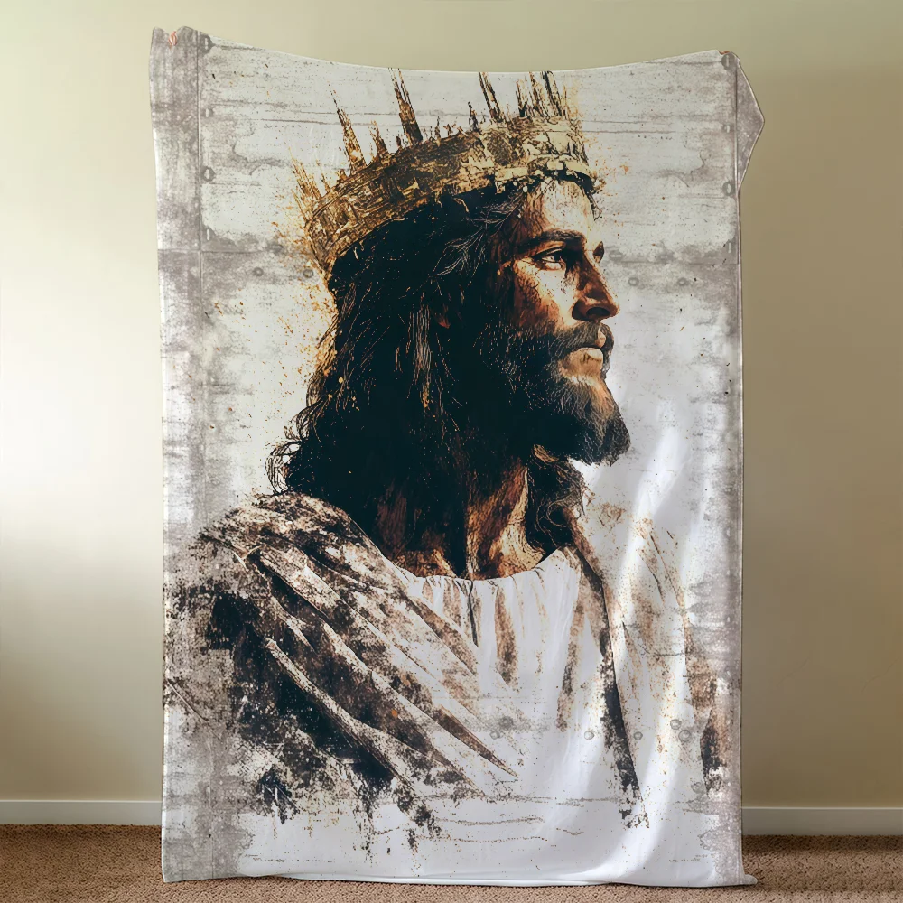 C-ChristianS F-Faith J-Jesus Blanket Soft Warm Furry Throw Super Kids Toys Bed Sofa Car Cradle