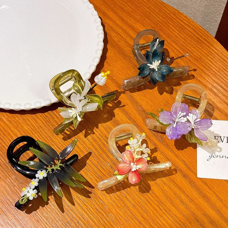 

Autumn Water Jingbo ~ new Chinese hairpin, fairy delicate clamp hairpin, new shark clip back pressure hair accessories