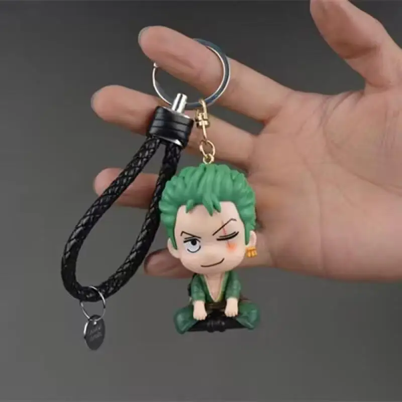 Anime One Piece Monkey D. Luffy Roronoa Zoro Cartoon Keychain Resin Material Decorative Backpack Pendant Birthday Gift Souvenir view 4