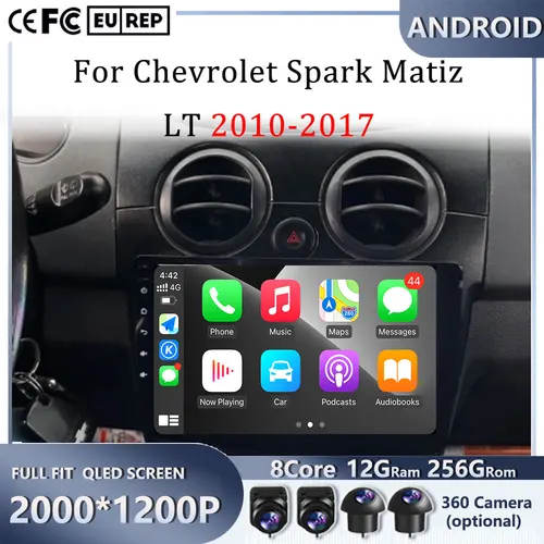 Imagen 1 del producto 9 ""Android 15 Multimedia para coche para Chevrolet Spark Matiz LT 2010-2017 radio de coche reproductor de vídeo GPS CarPlay Auto 4G unidad principal estéreo