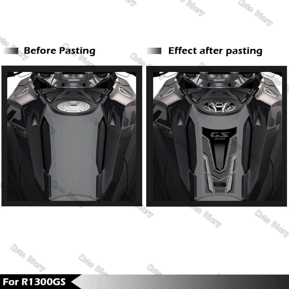 R1300GS 3D Motorcycle Tank Pad Sticker Protector Triple black Decal Waterproof For R1300 GS R 1300 GS